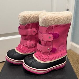 Sorel Pink and Black Kids' Winter Boots